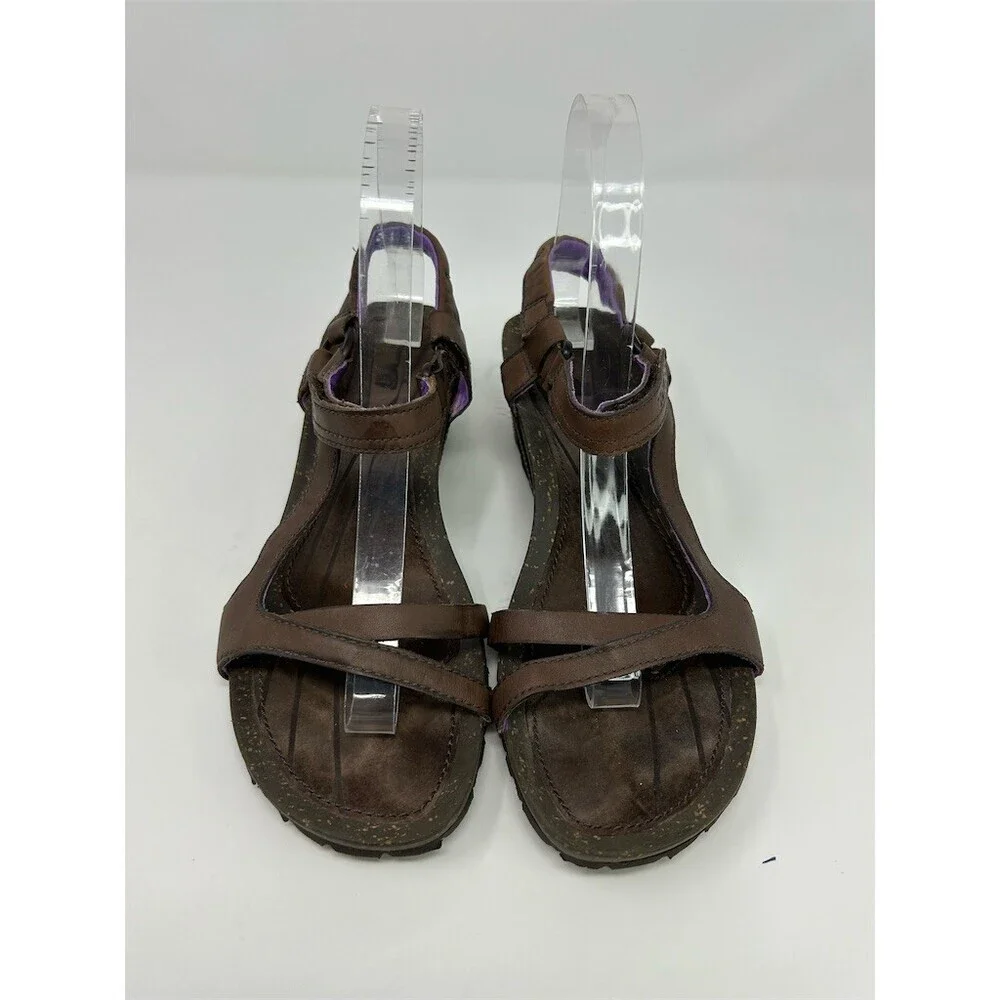 Teva Wedge Brown Strappy Slingback Speckled Platform Sandals Size 8 Summer